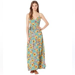 Flynne Skye Anderson Wrap Maxi Floral Tropical Beautiful Figure Flattering Dress